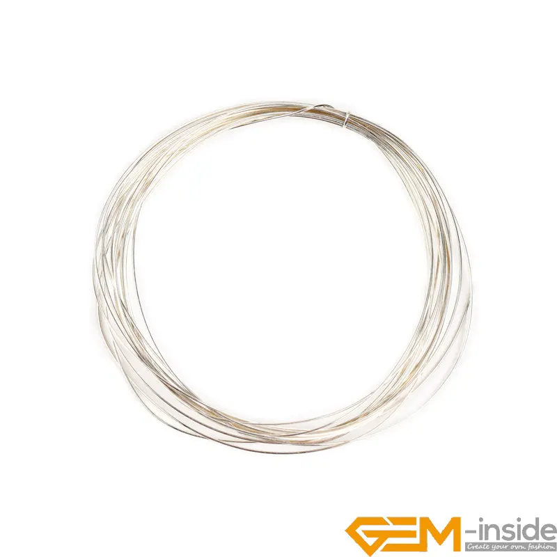 40 Inch 102CM 28/26/22 Gauge S925 .925 Sterling Silver Craft Wire For Jewelry Making 0.3/0.4/0.6mm