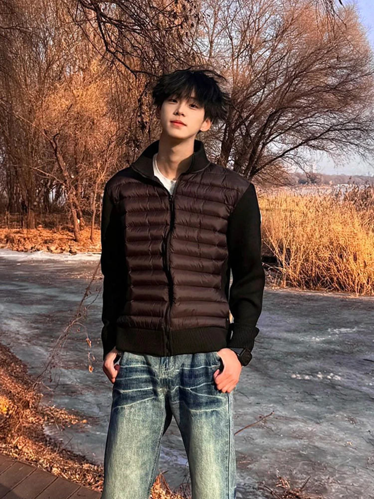 

Bla Lightweight Men's Cotton Jaet Winter Fce Patchwork oulder Warmth Stand Collar Coat Stand Fit Casual Wear