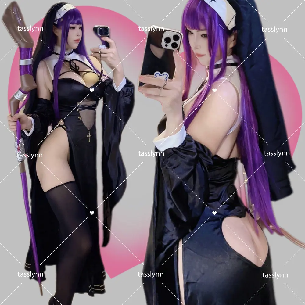 

Anime Cosplay Frieren At The Funeral Fern Cosplay Costumes Fern Nun Cosplay Halloween Costumes for Women Fern Sexy Nun Dress