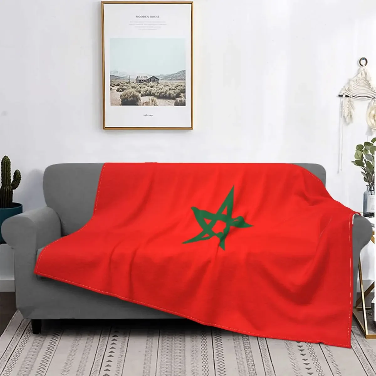 

Flag Morocco Blankets Fleece Winter Heart Multi Function Lightweight Throw Blanket for Home Outdoor Cool Bedding Throws