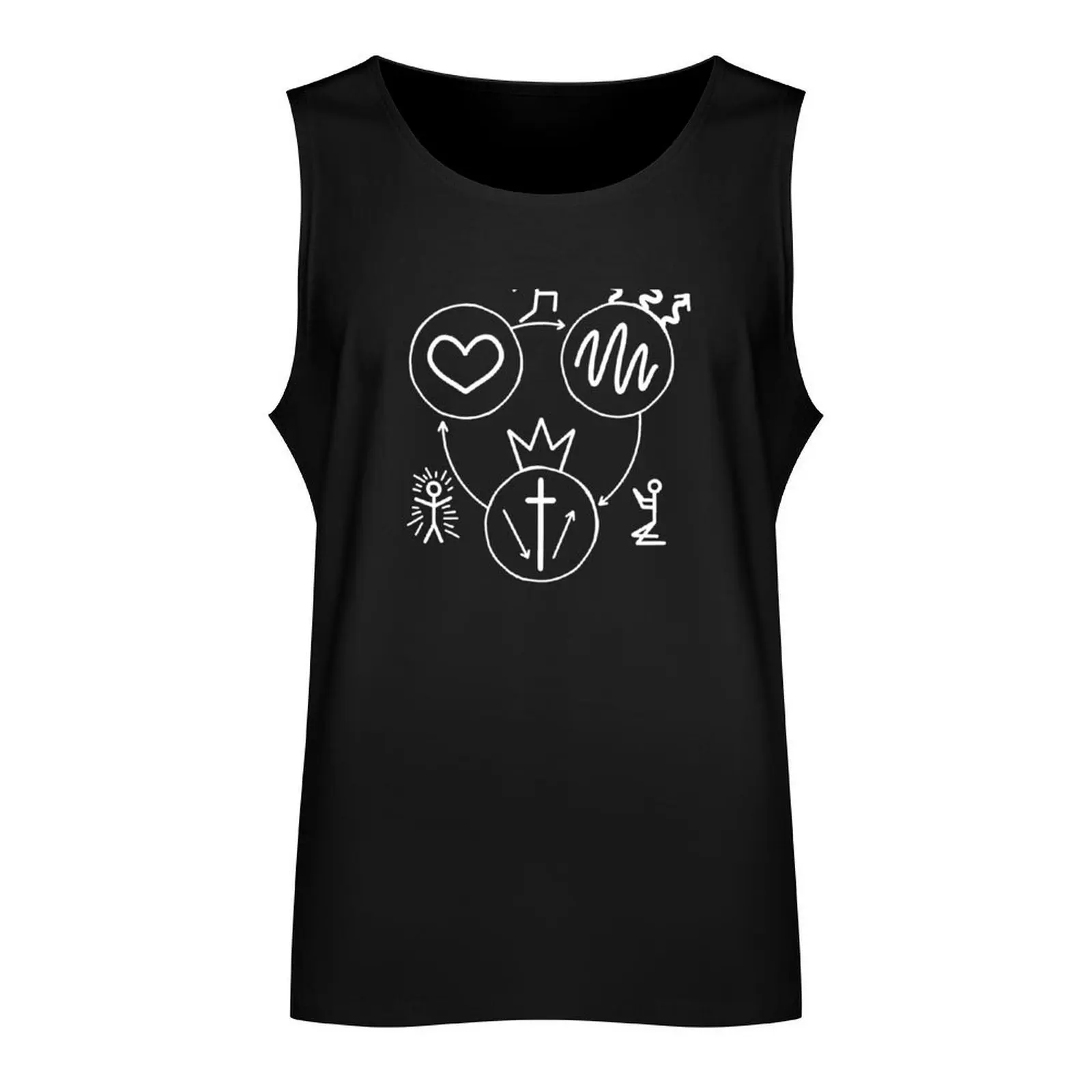 Three Circles Gospel Sticker Art Tank Top t-shirt for man sleeveless shirt man gym clothes man