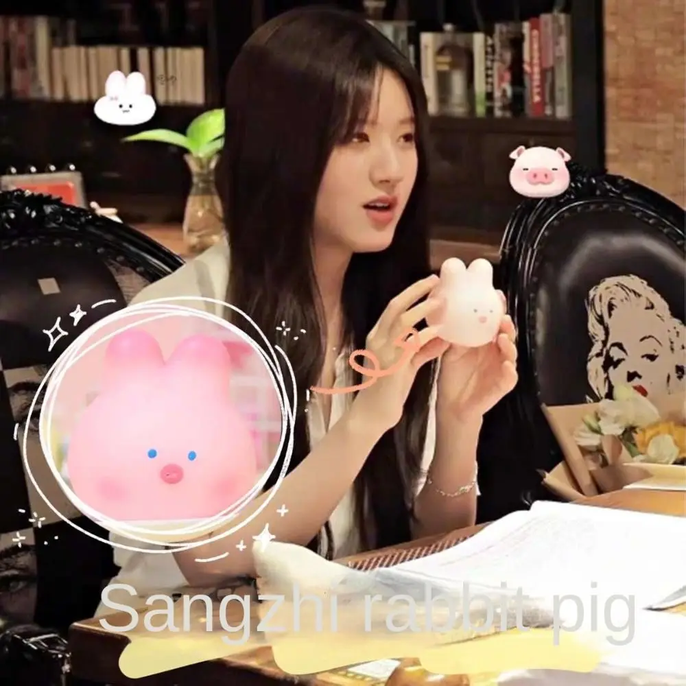 핑크색 고슴도치 모찌 장난감, 핑크색 토끼 스퀴즈 장난감, 귀여운 만화 동물 벚꽃 돼지 생일 선물