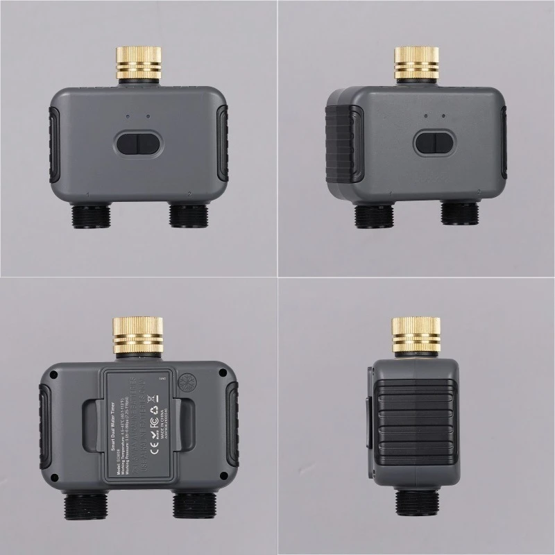 Bluetooth Smart Garden 2-Way Irrigation Valve APP Remote Control Sprinkler Timer Dual Outlet Compatible with Tuya