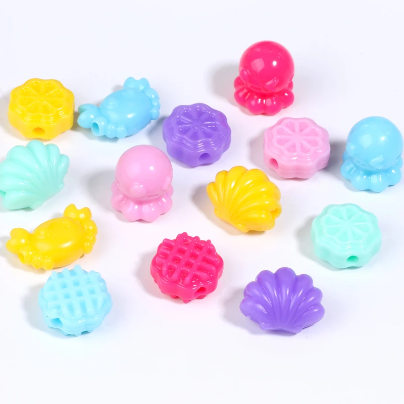 10 Teile/los Mini Silikon Perlen Conch Shell Octopus Krabben Form Für Schmuck Machen DIY Halskette Armband Handgemachte Accessoires