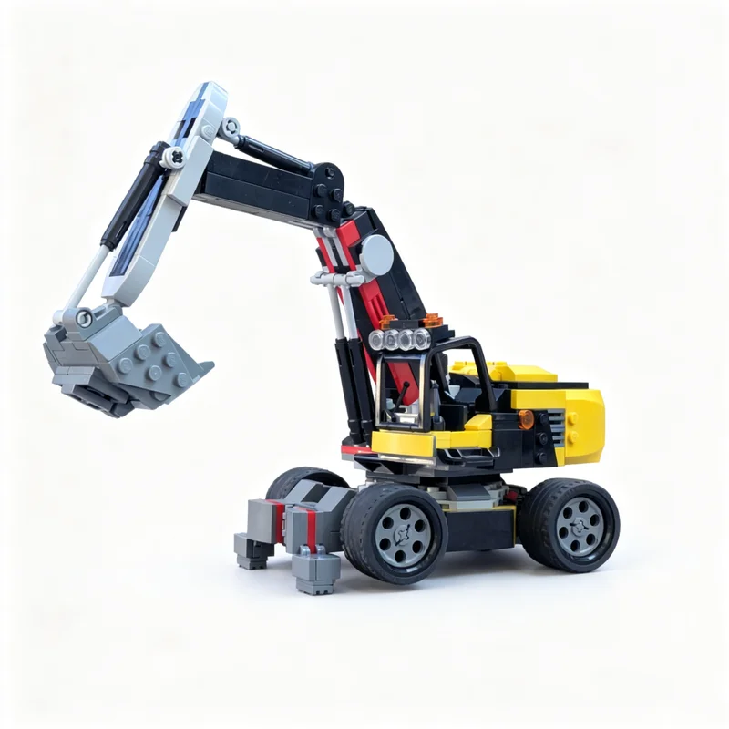 456pcs MOC Wheeled Excavator City Construction Model Building Blocks DIY Gift Creative Collectible Display Decor Premium Adult