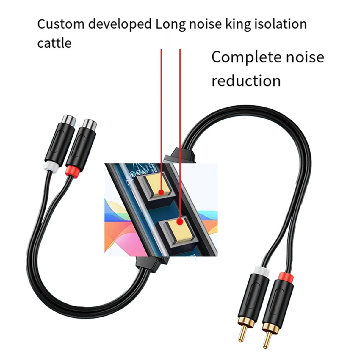 Isolatore audio da 3,5 mm Isolatore di terra comune audio Filtro ausiliario per la riduzione del rumore con cavo audio 2/2 per lettore TV DVD