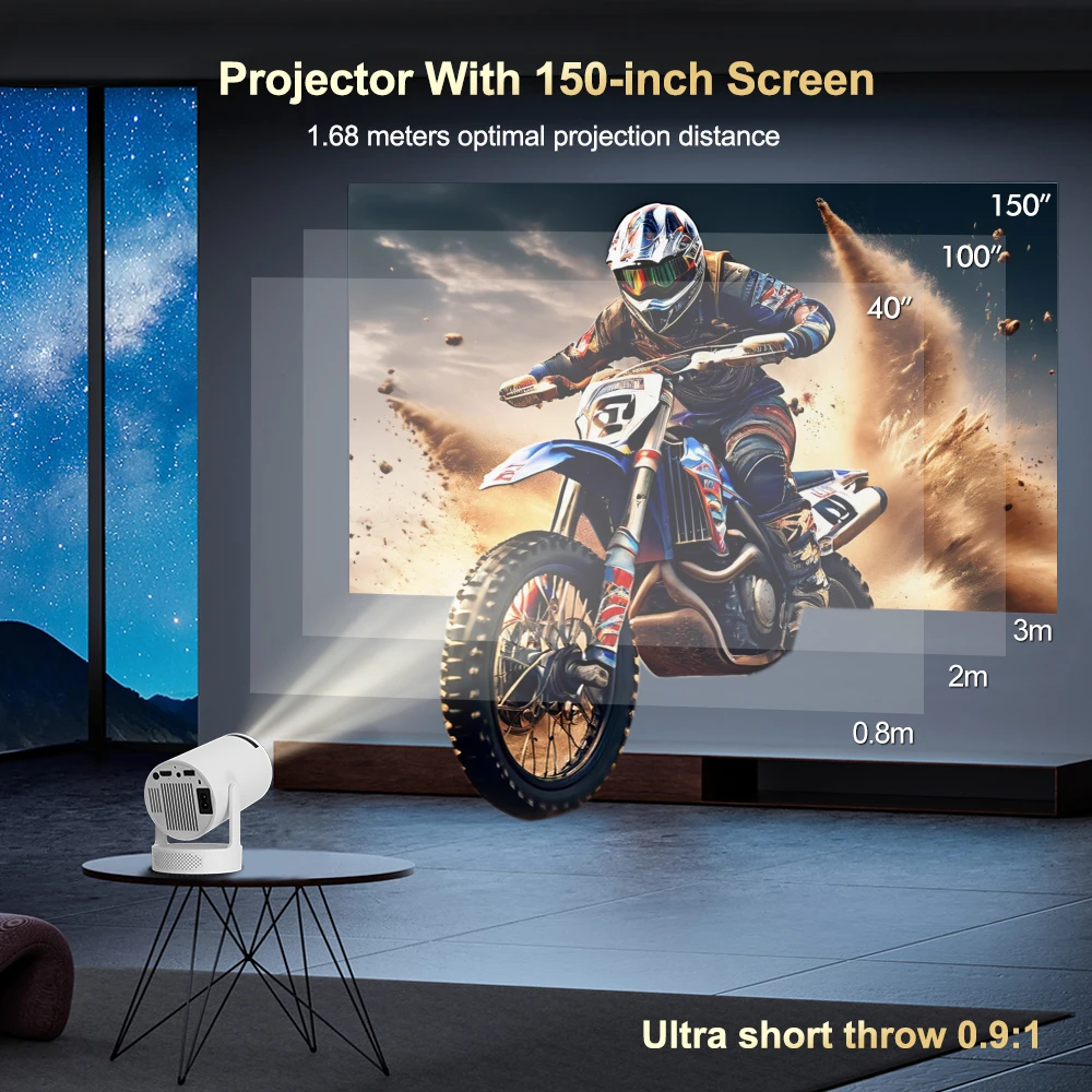 Proyector HY300 Pro altavoz HIFI Android 11 Dual Wifi6 280ANSI Allwinner H713 BT5.0 1280*720P 4K proyector de sonido de película mejorada