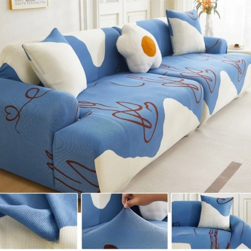 All-in-One Full Wrap Elastic Sofa Cover Washable Dustproof Couch Protector for 1-4 Seater Sofa Living Room Home Decoration