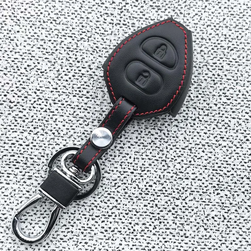 2-Tasten Leder Autoschlüssel-Schutzhülle für Toyota Corolla VIOS Camry Yaris RAV4 HiLux Cruiser Fortuner Zubehör