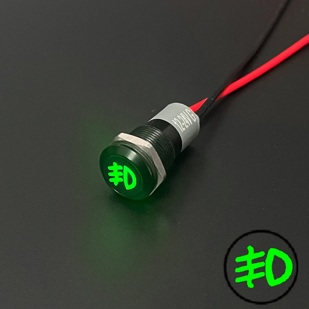 8/12/14MM Metallanzeige Licht Auto Motorrad Wasserdichte LED Pilot Signal Lampe Panel Warnung 12V 24V Anpassung