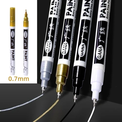 Rotulador de pintura impermeable de 0,7mm, bolígrafo de dibujo multifuncional sin decoloración para coche, tela de Metal, goma, madera, marcador de tinta de aceite permanente, 1 ud.