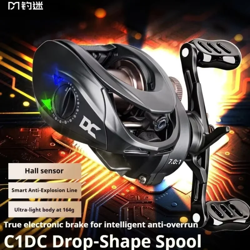 Diaomi C1DC Baitcasting Fishing Reel Smart Electronic Brake Long Cast Anti Backlash 5+1BB Magnetic Reel For Freshwater