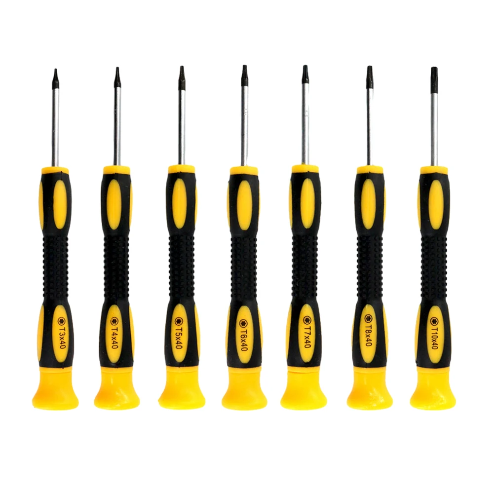 7pcs Torx Screwdriver Bit Set T3 T4 T5 T6 T7 T8 Mini Hexagon Screwdriver Game Console Handle Disassembly Repair Tools