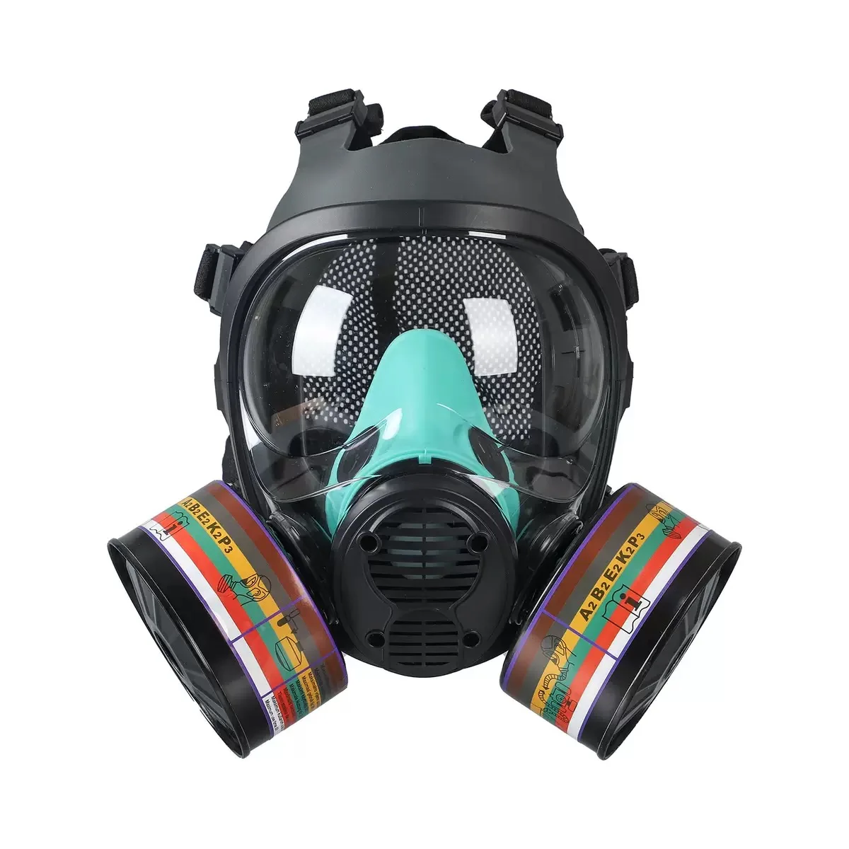 

Full-face respirators for protection against industrial toxic gases and firefighting with wide-angle protection