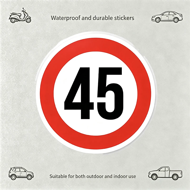 Car StickersWaterproof Speed Limit 45 Sticker Vinyl Durable for Car Outdoor Indoor DecorationAuto Decor