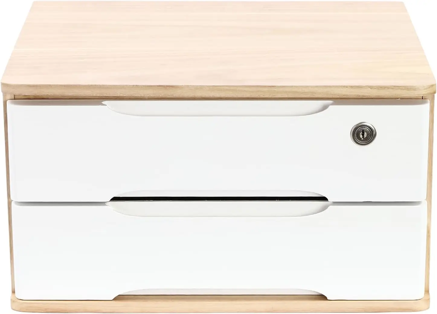 Boîte de rangement de bureau à 2 niveaux, organisation de tiroir de fournitures de bureau avec tiroir verrouillable pour fournitures de bureau, fournitures scolaires