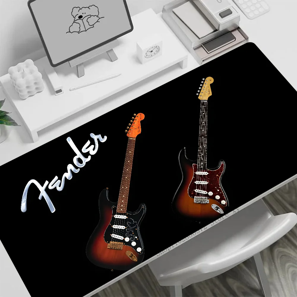 

Коврик для мыши с гитарой F-Fender, большой игровой коврик для мыши, утолщенный коврик для компьютерной клавиатуры LockEdge, настольный коврик