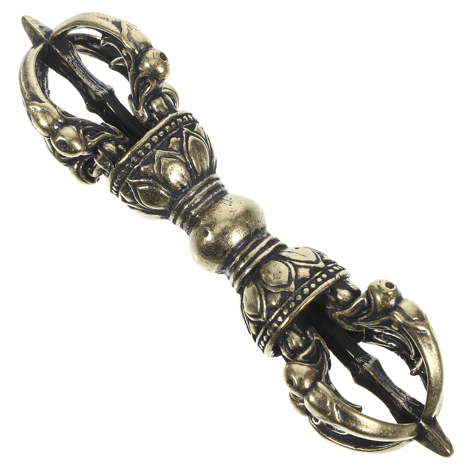 

Tibetan Vajra Dorge Buddha Statue retro Buddhism Dorje Vajra Phurba Instrument Brass Amulet Handmade gift home decor