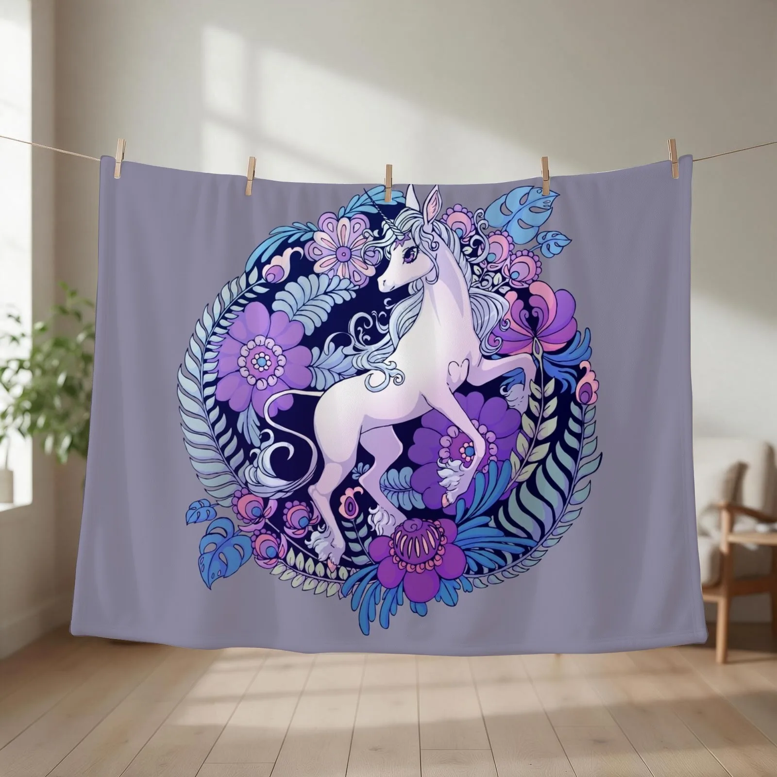 The Last Unicorn Throw Blanket Vintage Stuffeds Bed Fashionable Retros Blankets