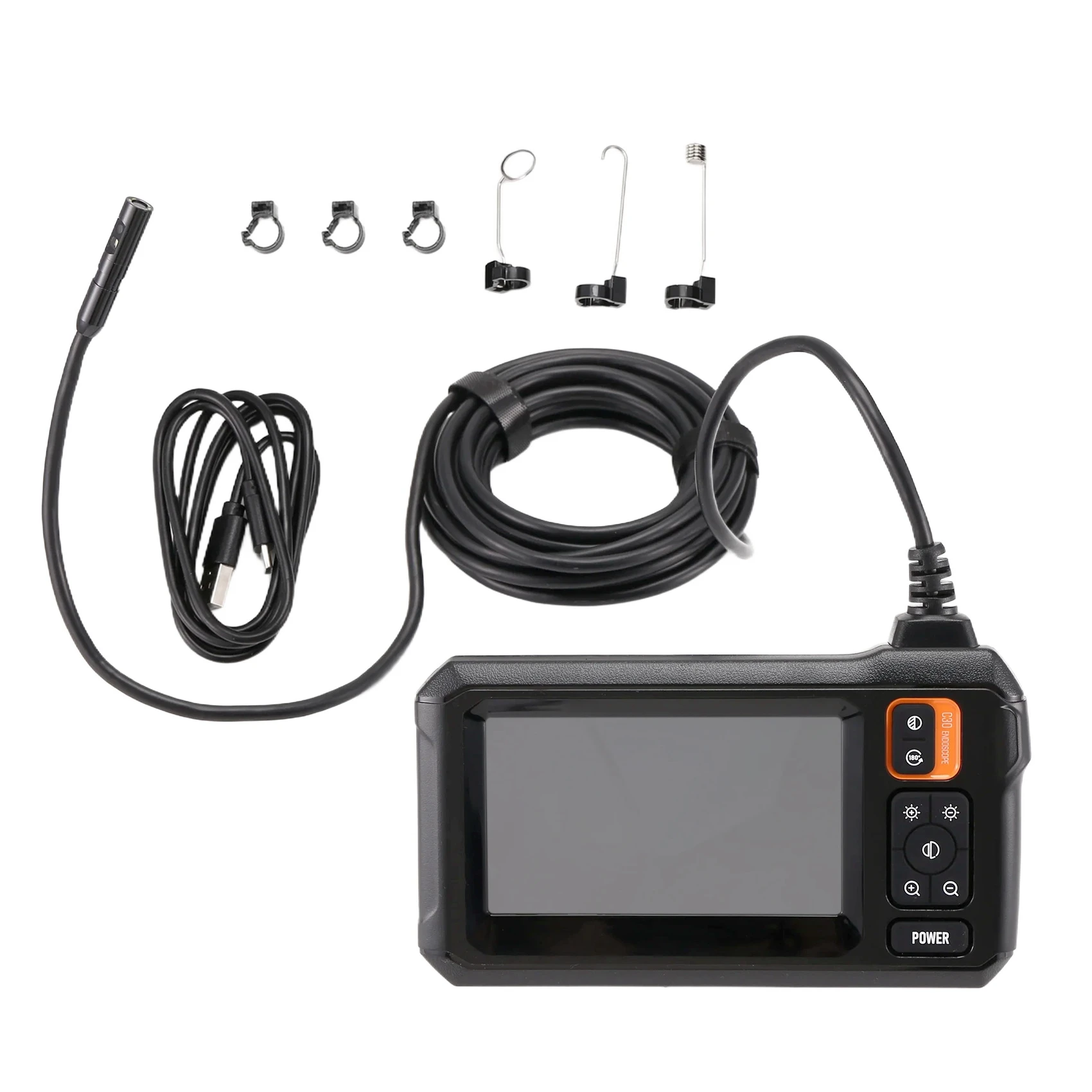 

T-Top-Rated-Industrial Endoscope Camera 4.3In IPS Screen 1080P IP67 Waterproof With Dual Lens For Pipe Sewer Inspection Car Repa