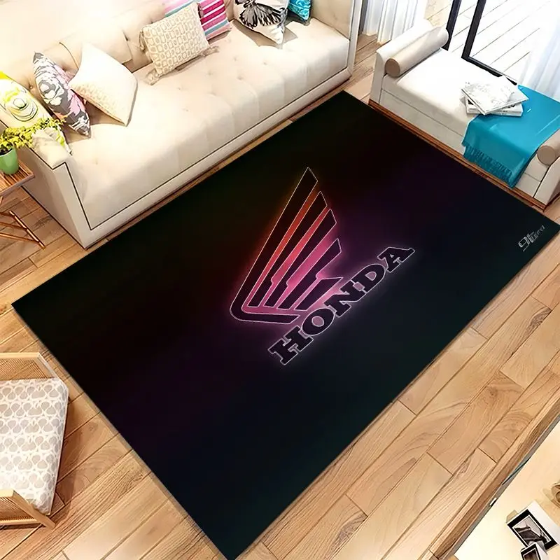 Vintage H-Honda Racing Car Soft Non-Slip Area Rug for Living Room,Bedroom Playroom Carpet Mat for Sofa,Moto Home Decor Gift