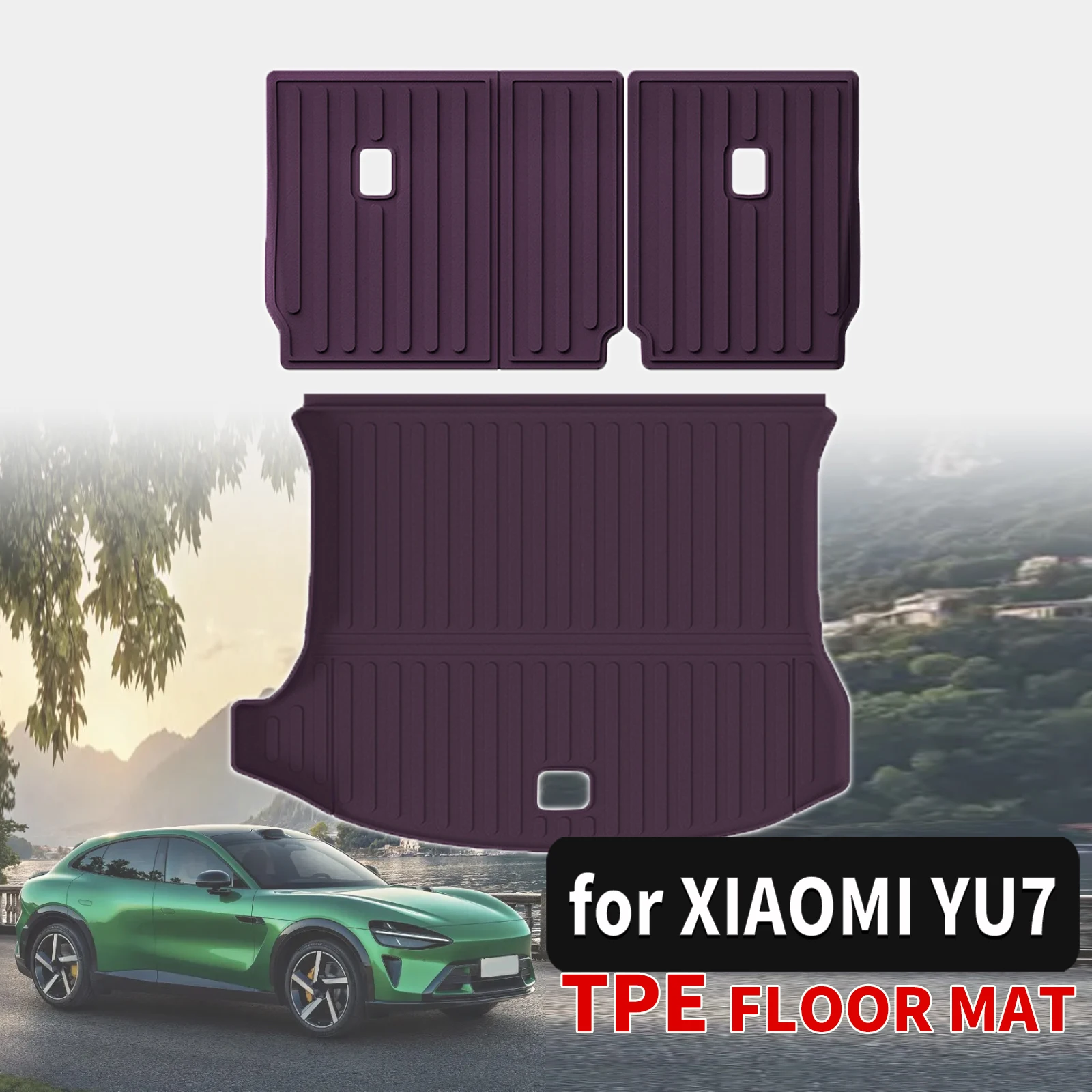 

for XIAOMI YU7 2025 2026 Luxury Eco TPE Car Trunk Pads, Odorless Non-Toxic Custom Fit (Not For RHD)