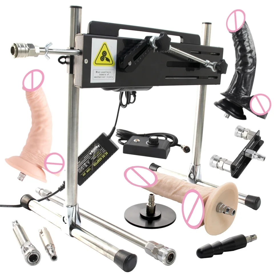 DTSUDU 120W Automatic Sex Machine with Vac-U-Lock Dildo Attachments for Men and Women Masturbation Vibrator with 2 Rod Sex Toys