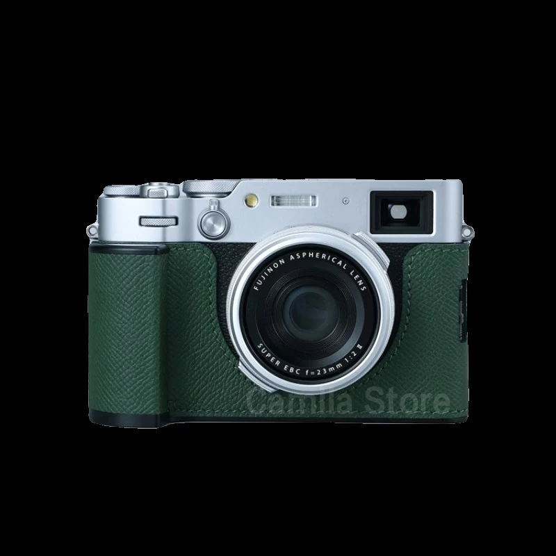 Imagem -03 - Bolsa de Câmera Couro Genuíno Caixa de Corpo para Fujifilm X100vi Hand Grip Protective Novidades Skin Sleeve Base Foto Personalizada