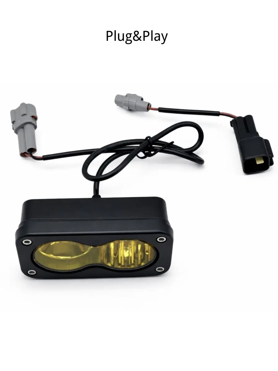 2026 Driving Moto Spotlight Aluminum 2 Lens 8-80V White Yellow Flash Dual Color Fog Light Headlight for Motorcycle Bike