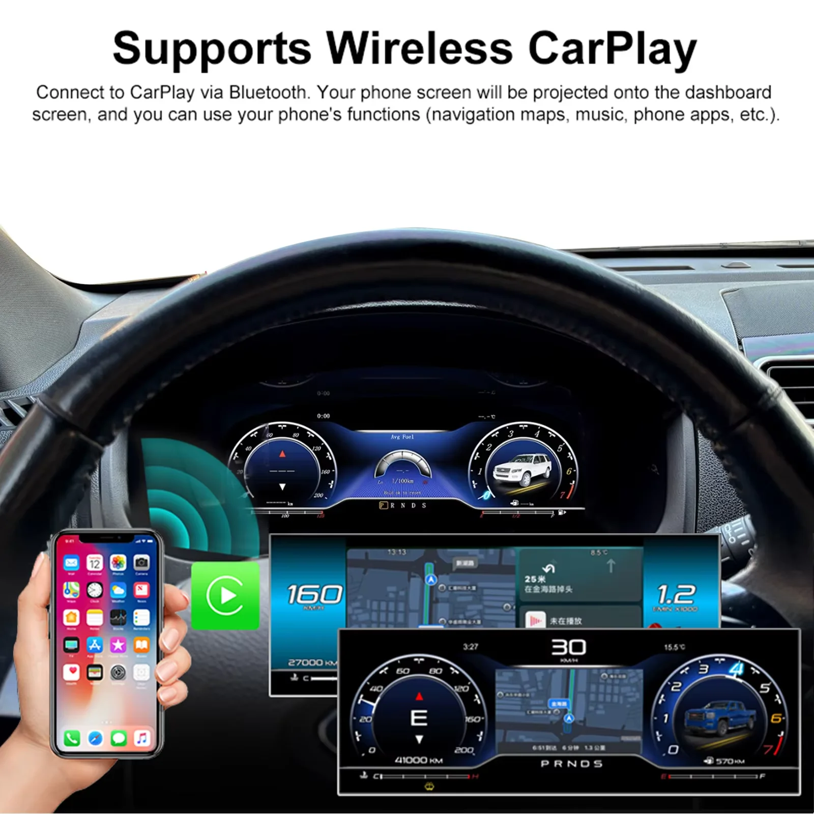 Digital Instrument Cluster For Ford Explorer 2011 - 2018 Speedometer Dashboard Cockpit Virtual Instrument 12.3' Full LCD CarPlay view 4
