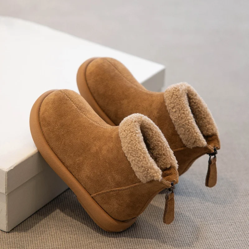 

Толстые теплые плюшевые сапоги для детей, модные снежные сапоги для мальчиков и девочек 2025 года, мягкие бархатные сапоги для детей, зимняя обувь для детей