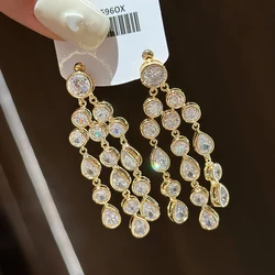 Baroque court vintage exaggerated round drop tassel luxury elegant earrings for women