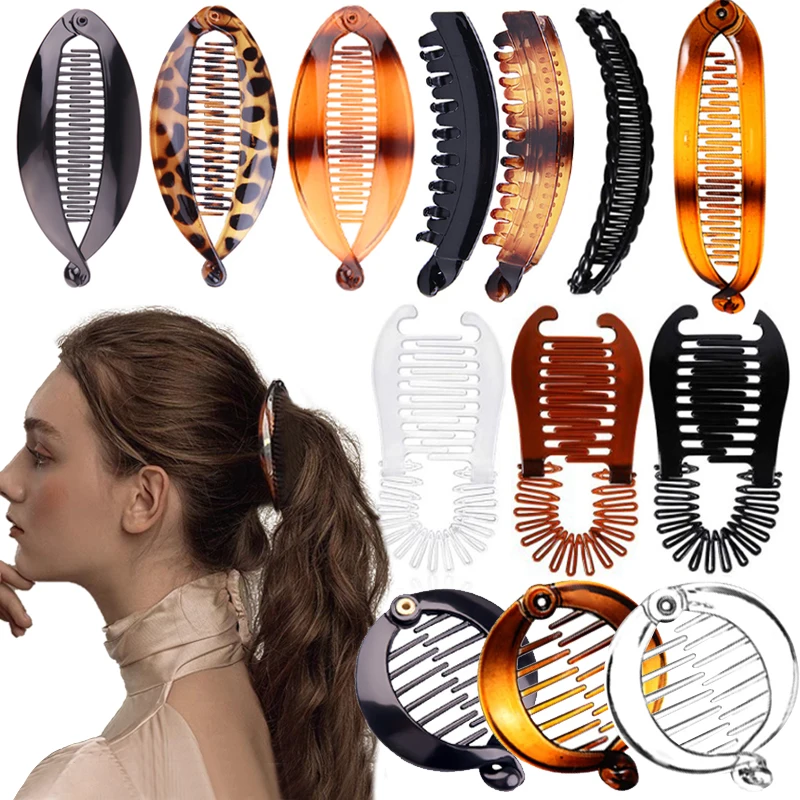 

9PCS Fashion Comb Banana Clip Set Vintage Hair Insert Combs Ponytail Fishtail Hair Claw Simple Women Hair Accessories Headwear