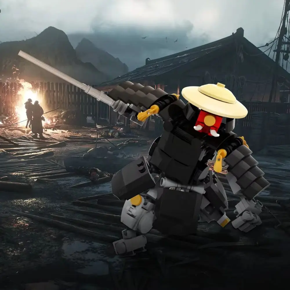 MOC Oni Samurai Mech Bricks Model Japanese samurai Shadow Ninja Creative Building Blocks Assembly Toys Children Birthday Gifts