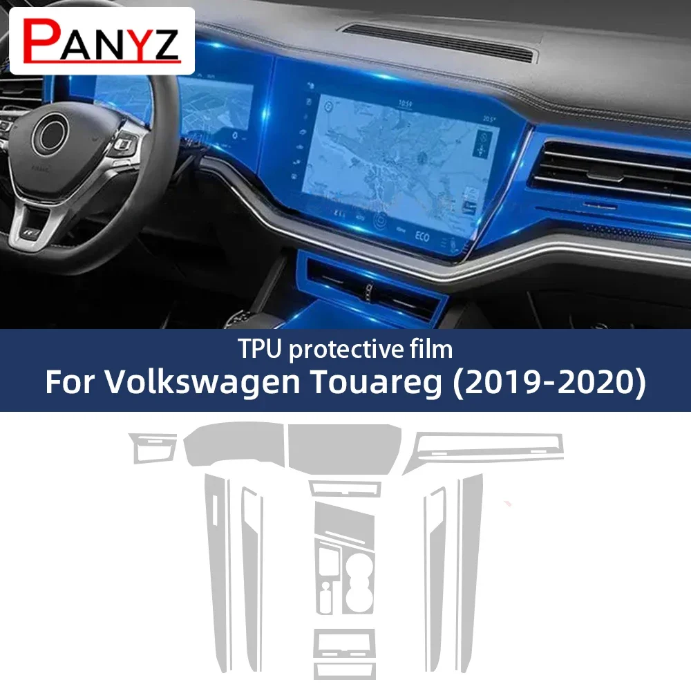 TPU Transparent protective film for VW Volkswagen Touareg 2019 2020 GPS Navigation Speedometer Interior Screen Gear Anti-scratch
