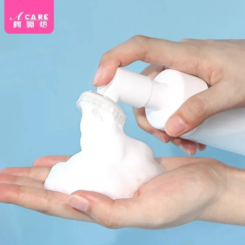 Bubble Bottle/Mousse A1-Foam Bottle Silicone Head Face Brush Bubble Bottle Press Type Facial Cleanser Portable