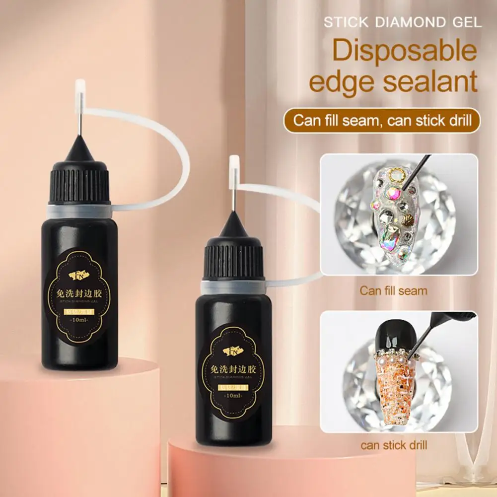 10ml Nail Art Glue User-friendly Strong Stickiness Compact Rhinestones Decorations No Wipe Liquid Glue Beauty Supplies