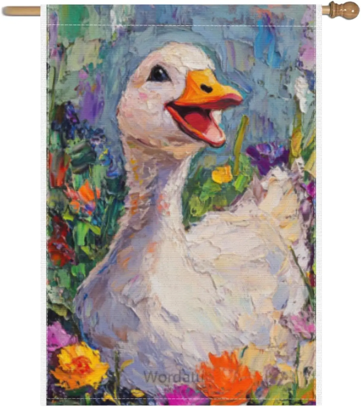 Flowers Goose Oil painting Garden flag Spring with Flowers Decorative Spring Summer Floral Yard Outdoor Banner 28x40 inch Bo GGX