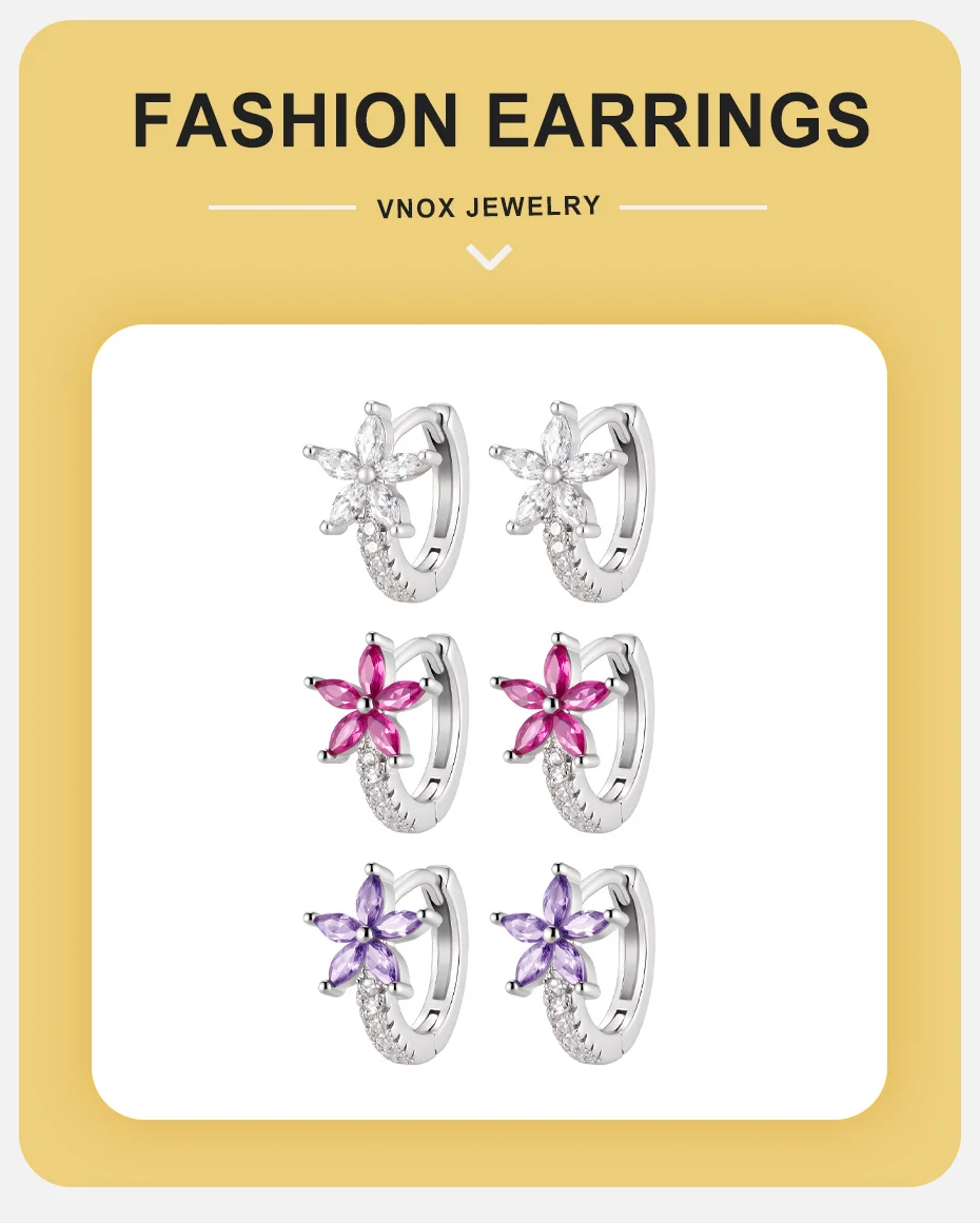 Vnox Trendy Luxus-Ohrringe mit bunten Schmetterlingen und Zirkonia für Damen, glänzende Kristall-Schleifen-Blumen-Ohrringe, Brautschmuck für Hochzeiten. – Detail 8