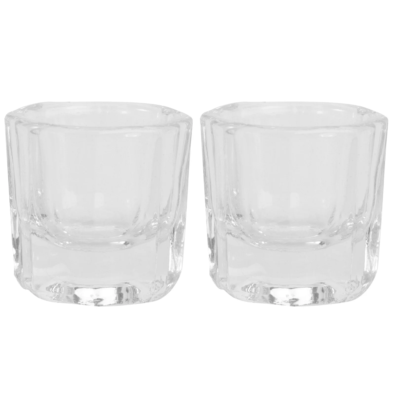 Gobelets en cristal pour manucure, 2 pièces, plats en verre, bols de teinte multifonctionnels pour mélange de poudre liquide acrylique, gobelets en verre pour manucure
