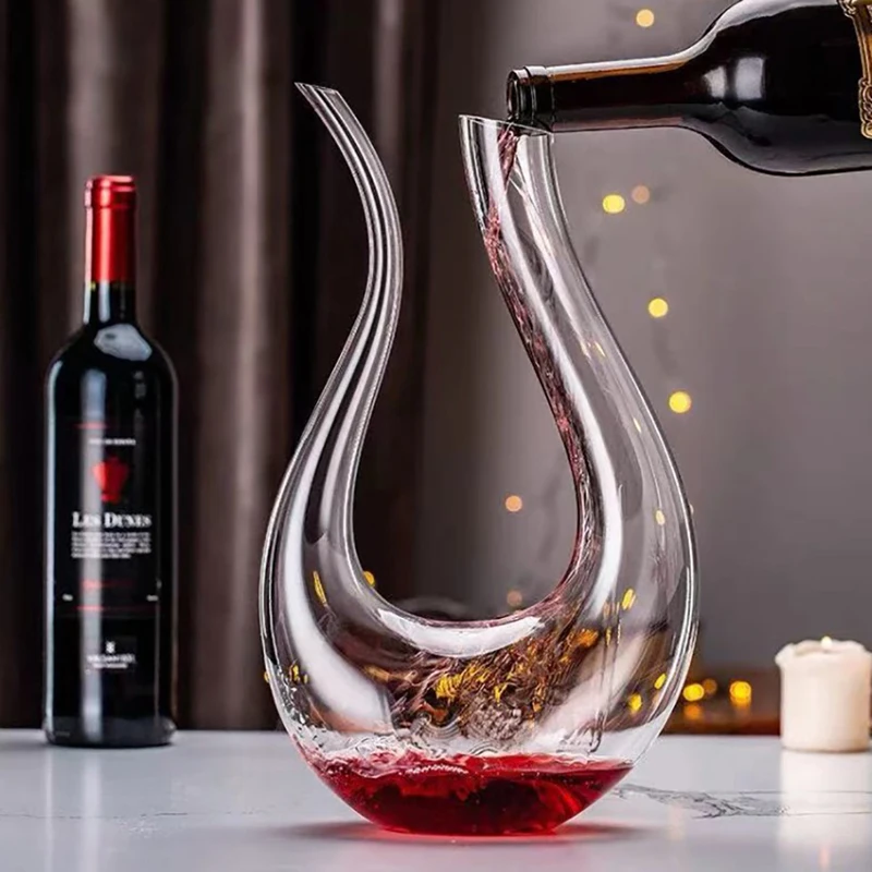 Crystal U-shaped Wine Decanter Gift Box Swan Decanter Creative Wine Separator High Quality Lead-free Crystal Glass Material