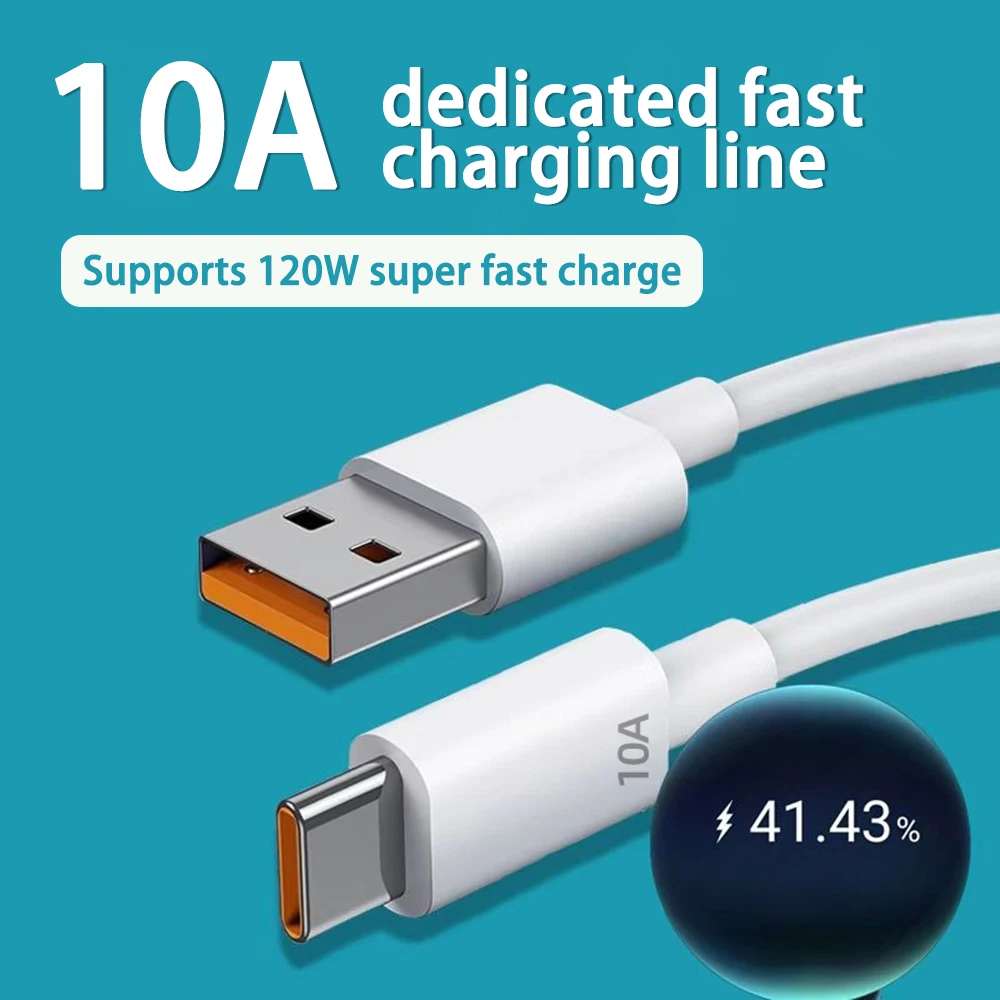 New 120W 10A Type C Fast Charging Cable For Xiaomi/Huawei Mate 50 Honor Quick Charge USB C Cables Phone Wire Data Cord 2024 New