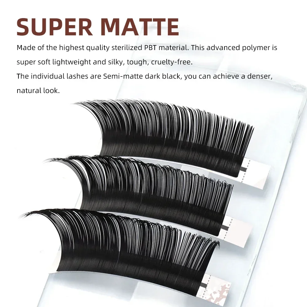 Individual Lashes 0.18mm Super Matte Classic Lashes Mix Russian Volume Eyelashes Natural Soft Eyelash Extension Fake Eyelashes