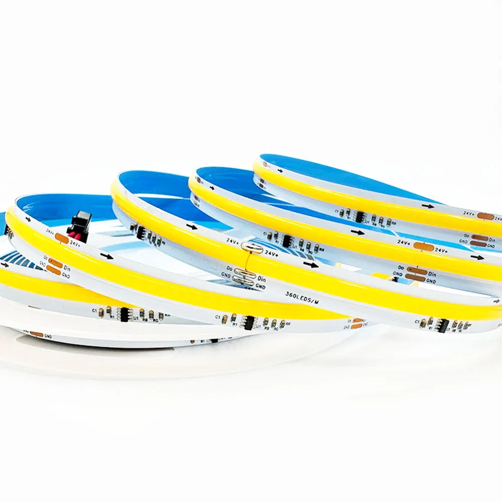 5m 10m 24V WS2811 IC COB LED Strip 360leds/m Addressable Running Water Flowing Flexible 3000K/4000K/6000K for Indoor Home Decor