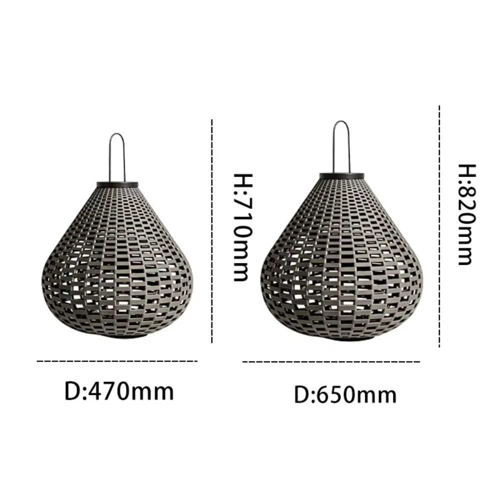 Knitted aluminum lantern portable floor lamp LED rechargeable touch switch black handle warm lighting suitable for outdoor use