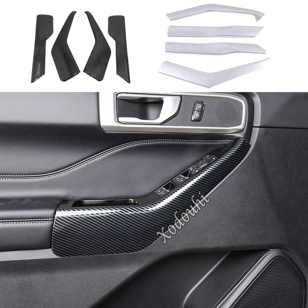 

For Ford Explorer U625 2019 2020 2021 Car Styling Body Door Interior Window Handrail Panel Armrest Cover Trim Frame Molding 4pcs