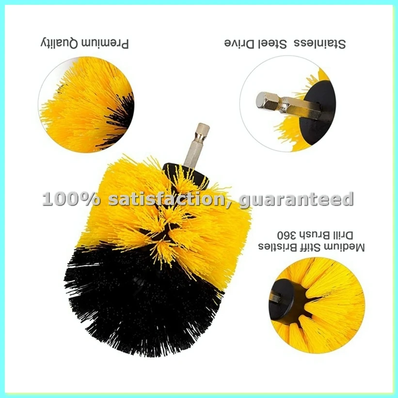 

Набор из 15 электрических щеток для чистки пола, круглых щеток для чистки ковров, стекла и колес автомобиля, набор инструментов для мойки автомобиля - AD23