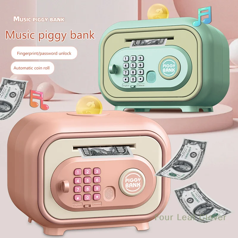 Children Piggy Banks Save Finger Print Girl DIY Electronic Money Box Savings Password Ersonalized Cash Register Toy Kid Gifts