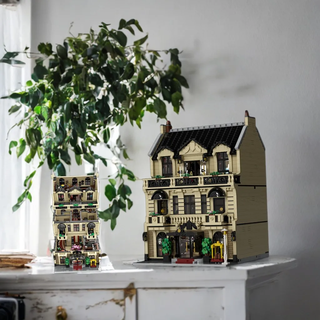 

5454 шт. MOC модульная гостиничная городская архитектура многоэтажный вестибюль гостевая комната DIY модель строительные блоки подарок
