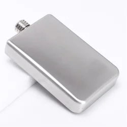 Portable 304 Food Grade Stainless Steel Thickened Jug, Square Wine Hip Flask, Pocket Flask, Outdoor Camping